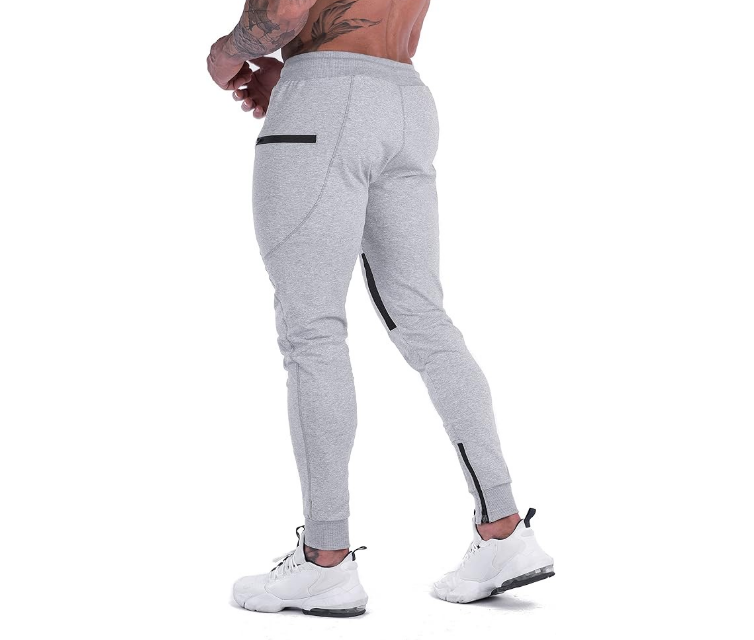 Training Tapered Sweatpants for Man Dropshipping Breathable Pants With Zipper Pockets