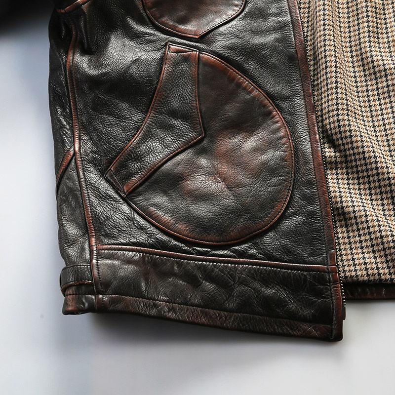 Top Quality Material Wholesale Price Vintage Men's 100% Original Cow Hide Motorcycle Stylish Genuine Leather Jacket