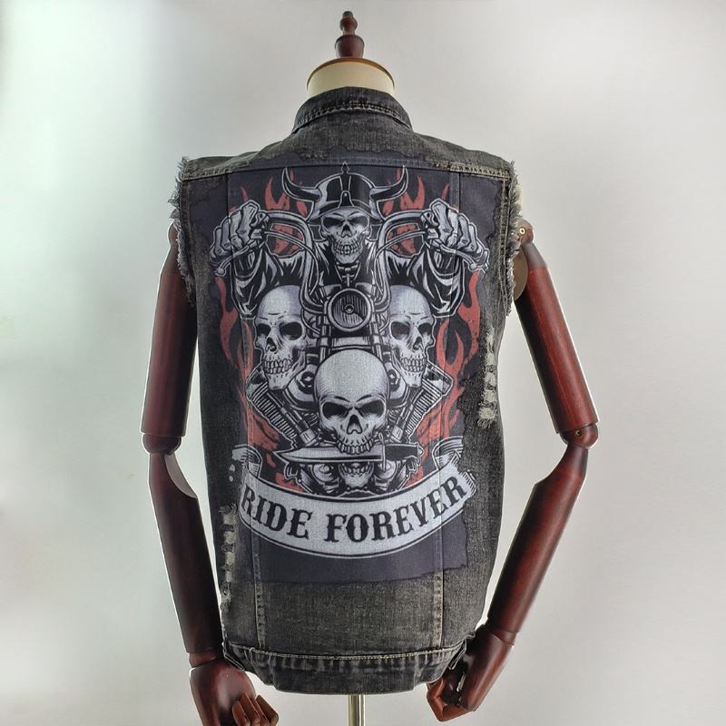 2025 Stylish Western Vest for Men Trendy Cowboy Biker Jacket with Classic Distressed Look & Multiple Pockets