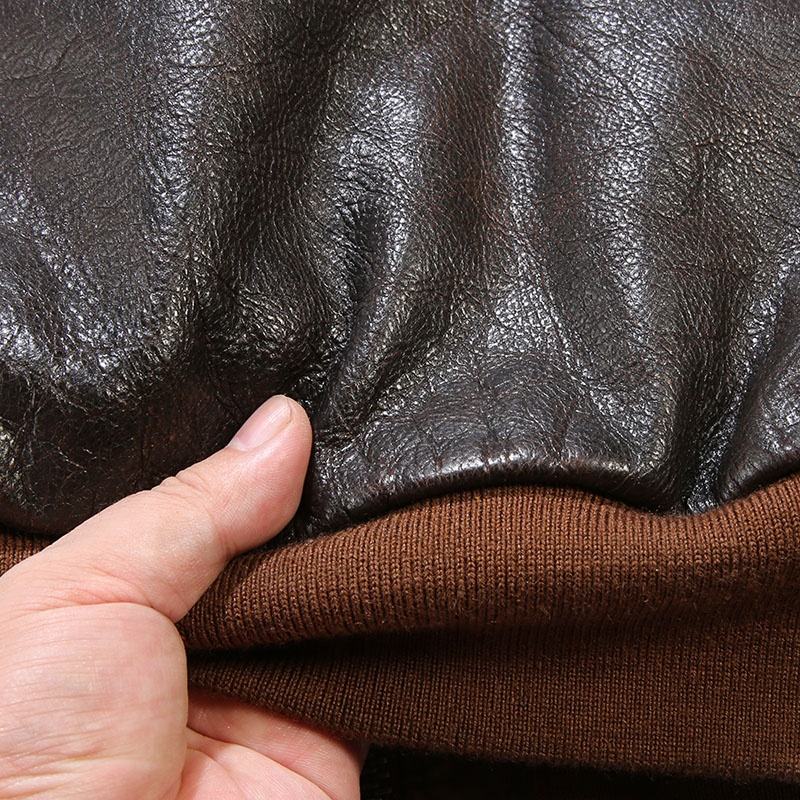 Wholesale Customised High-end New Technology Pilot Bomber Plus Size Genuine Leather Coats Men Vintage Thickened Cowhide Jacket