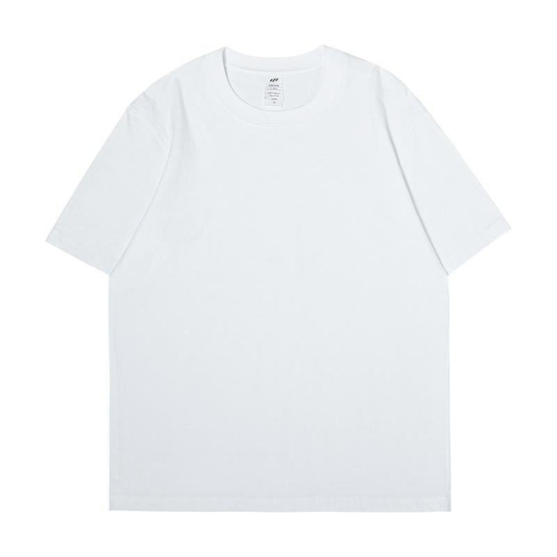 Men's T-shirts Gym Custom Logo 100% Cotton T-shirt Couple Casual Short Sleeved Retro T-shirt Oversize Dropshipping