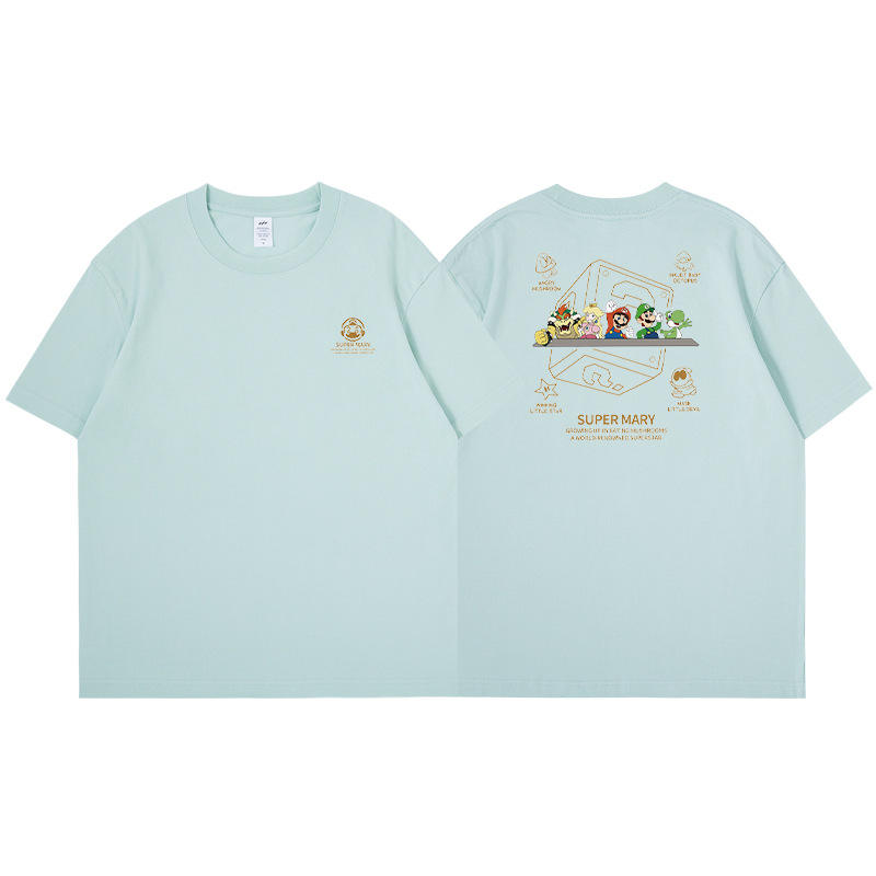 100% Combed Cotton Casual Clothes Men's T-shirt Dropshipping Loose Undershirt for Men and Women