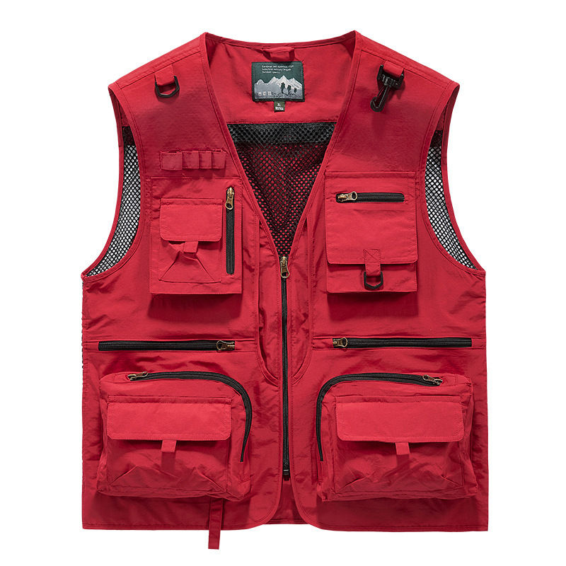 Outdoor Workwear Vest Men's Multiple Pockets Thin Design Fishing Photography Breathable Vest