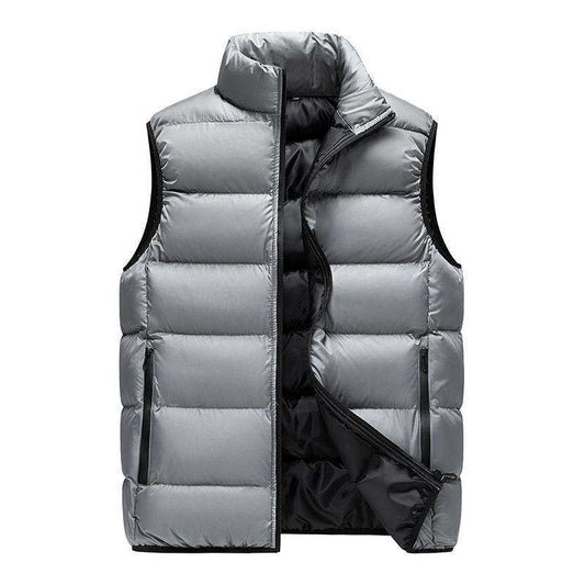 Daily Life Lightweight Down Gilet Cotton Puffer Vest Dropshipping Stand Neck Sleeveless Running Tracksuit Jackets for Man